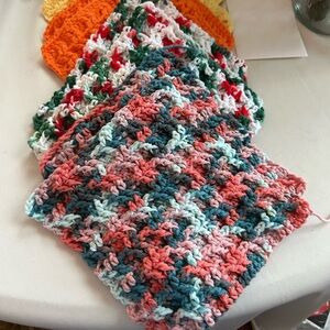 Multicolor Crochet Patterned Scarf